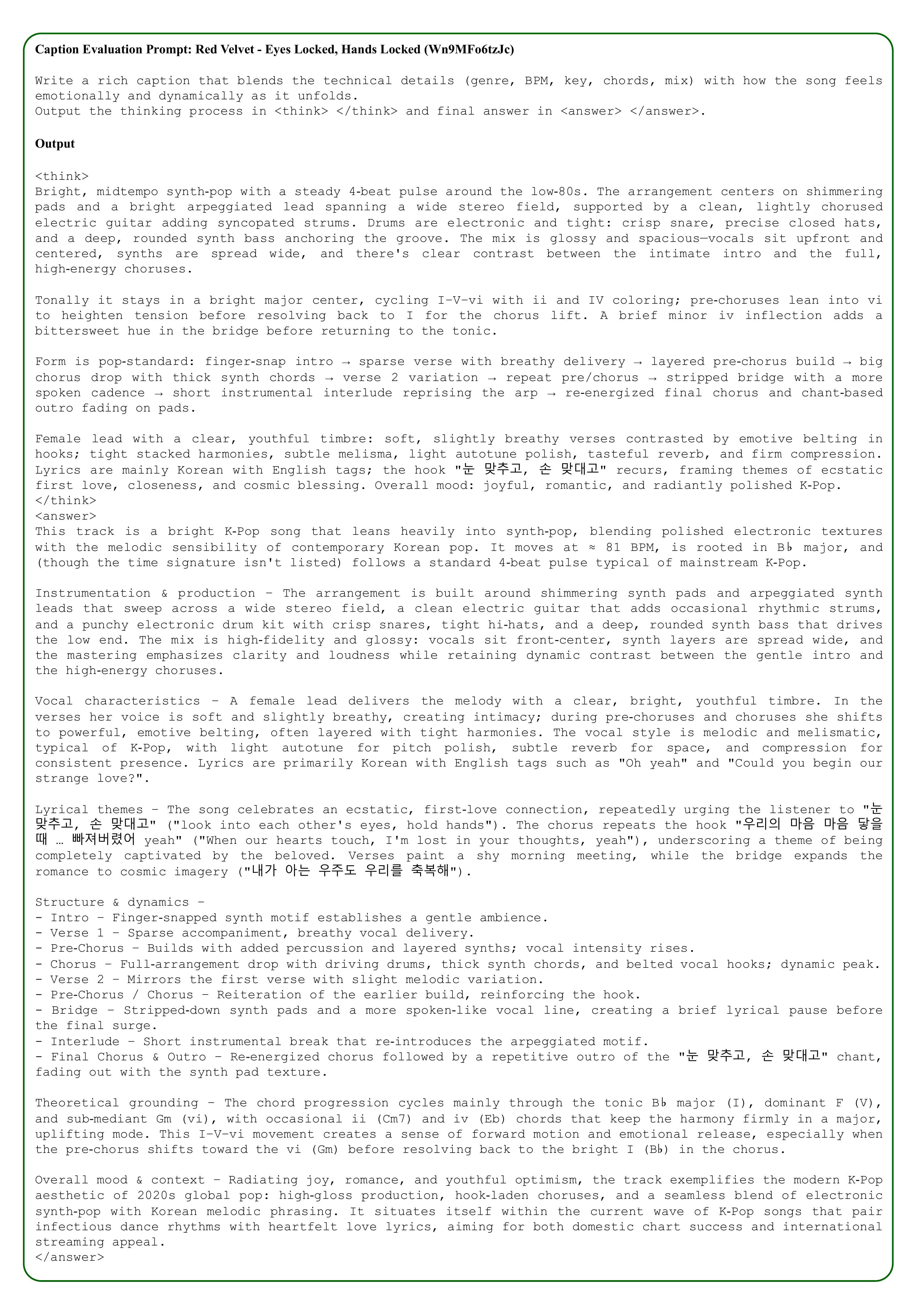 MF-Think caption example - Korean song