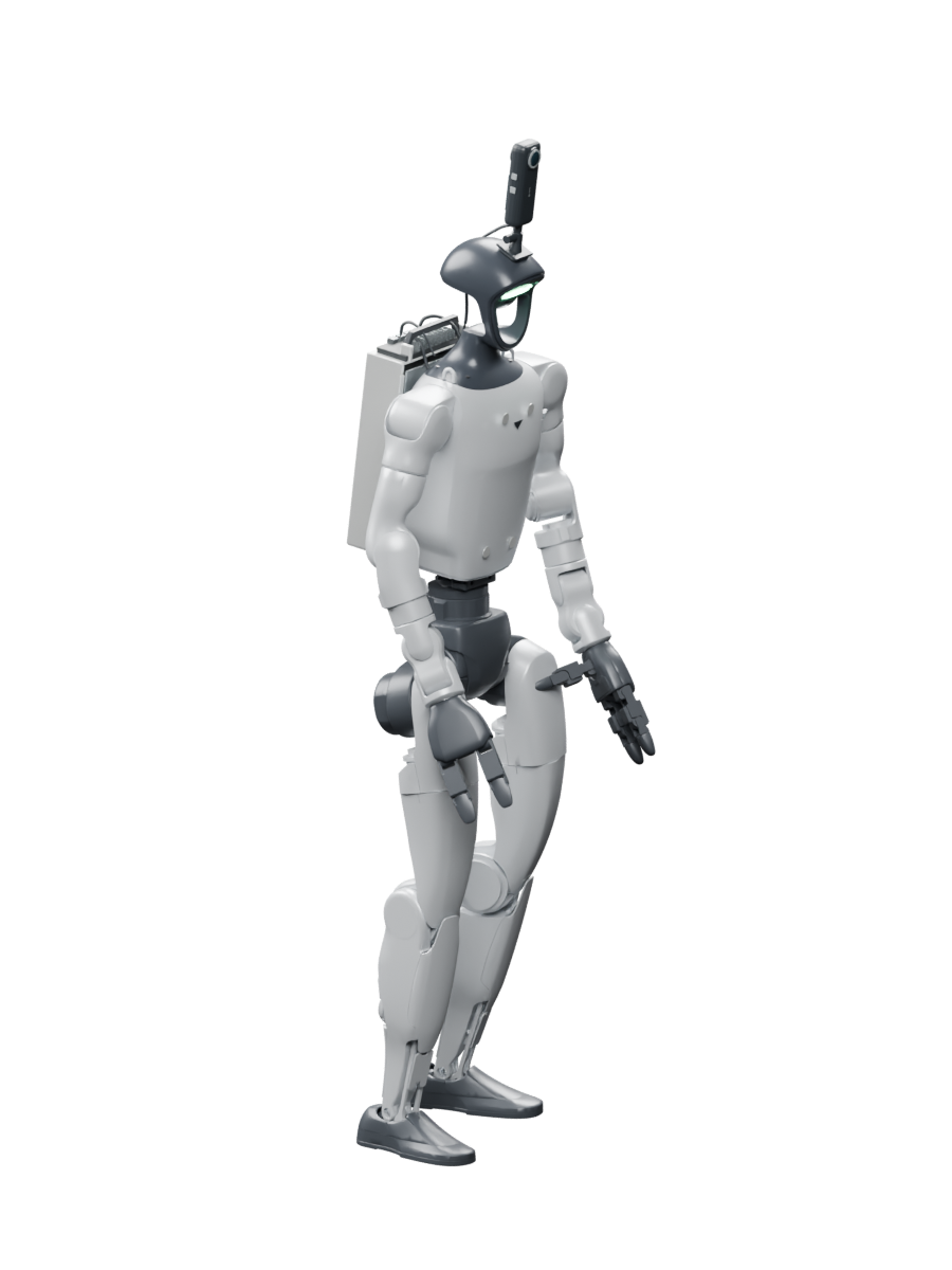 Illustrative G1 model; current hardware uses YAM grippers