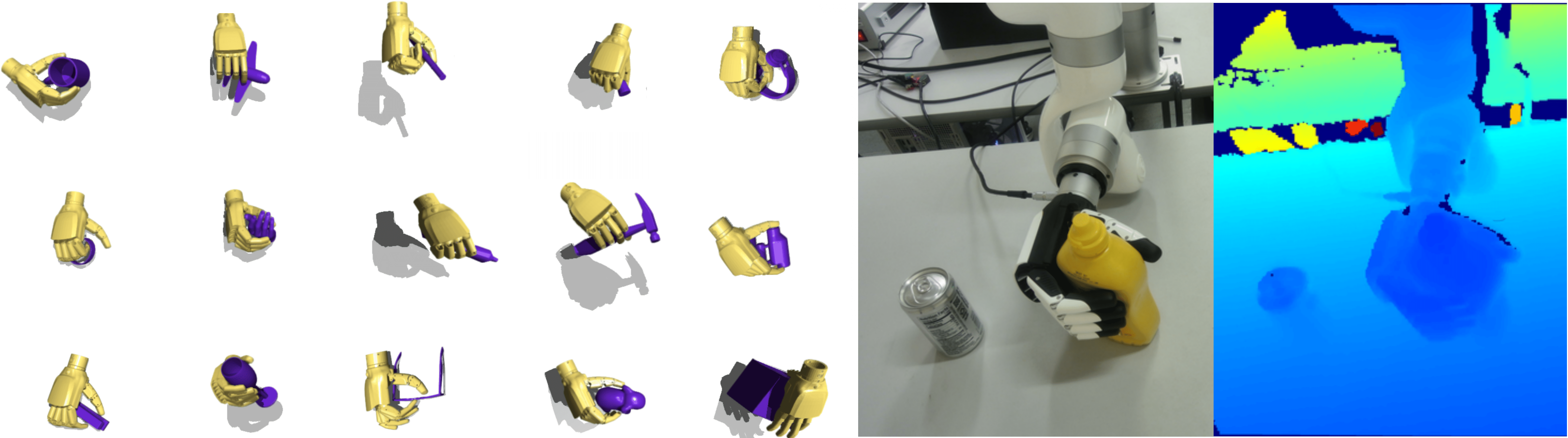 Dexplore overview: a robot hand discovers manipulation skills from a human motion reference, and a vision-based policy transfers to a real robot
